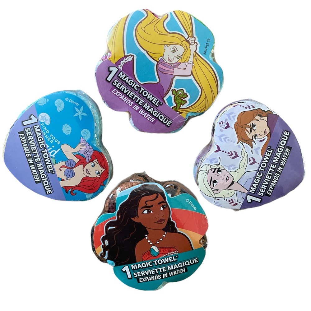 Peachtree DISNEY Princess/ Frozen ll Magic Towel Washcloth Lot of 4